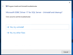 FIXED: Installing Microsoft ODBC Driver 17 for SQL Server produces 